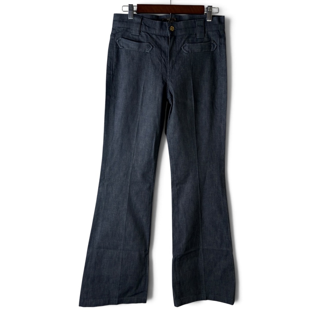 Vintage 7 For All Mankind Slant Pocket Dojo Trouser Jeans Herringbone Slub Sz 28